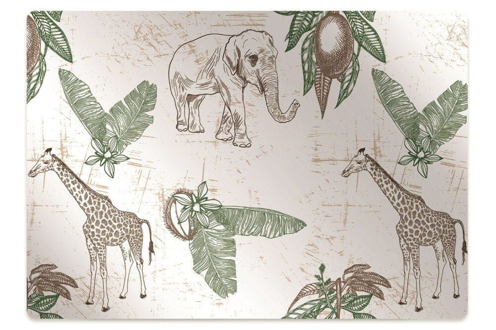 kobercomat.sk Podložka pod kolieskovú stoličku Žirafy a slony 140x100 cm 